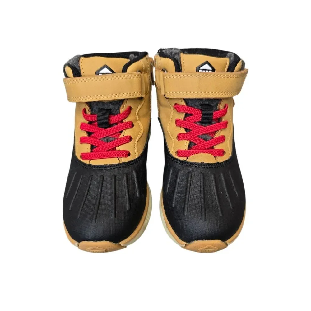 Primigi Kids Size 28 (US 11) Tan & Black with Red Laces Waterproof Winter Boots